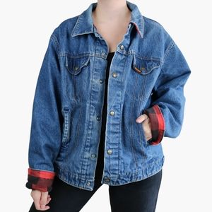 Vintage | Saddle King Western Flannel Lined Jean Jacket